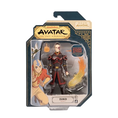 Jazwares Avatar The Last Airbender Zuko (Book One) - 11,4 cm große Figur mit Feuereffekten und Schlacht von Jazwares