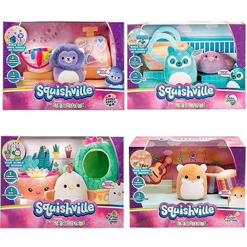 Squishville Mini-Spielset Squishmallows mit verschiedenen Zubehörteilen von Squishville