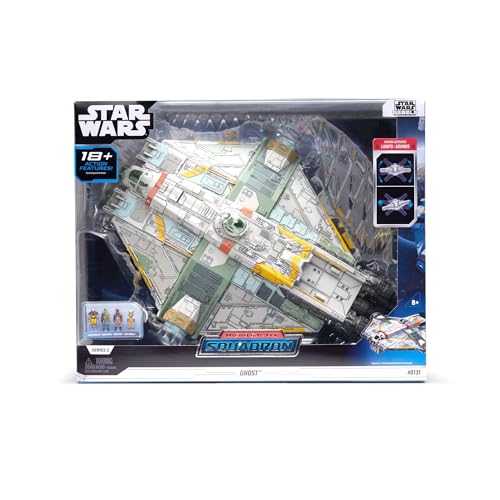 Jazwares Star Wars Micro Galaxy Squadron Ghost: 15-Zoll Raumschiff mit bewegungsaktivierten Lichtern, Geräuschen und 4 Mikro-Figuren Jazwares Star Wars Micro Galaxy Squadron Ghost: 15-Zoll Raumschiff mit bewegungsaktivierten Lichtern, Geräuschen und 4 Mikro-Figuren von Jazwares