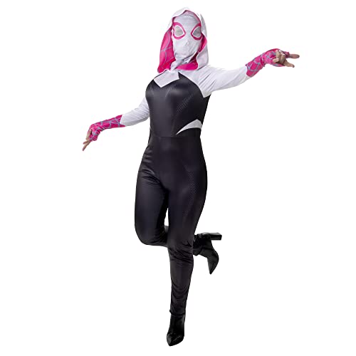Marvel Spider-Gwen Kostüm für Erwachsene, Spider-Mann, Damen, Gwen Stacy, Superhelden-Kostüm, offizielles Lizenzprodukt, Größe S von Jazwares