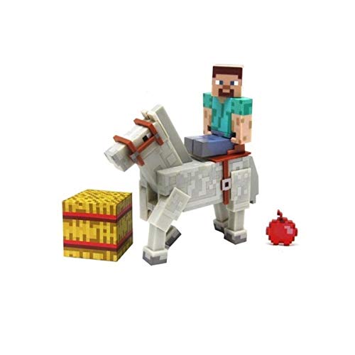 Minecraft 16593 - Mincecraft Steve Figur mit weißem Pferd und Zubehör von Minecraft