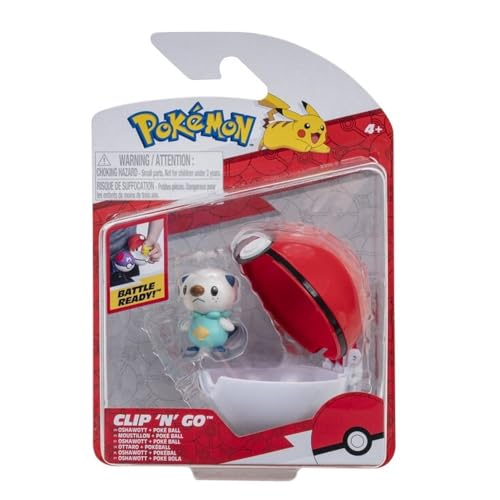 Pokemon Clip N Go Battle Feature Figure Set and Action Ready (Oshawott and Poke Ball) von Jazwares