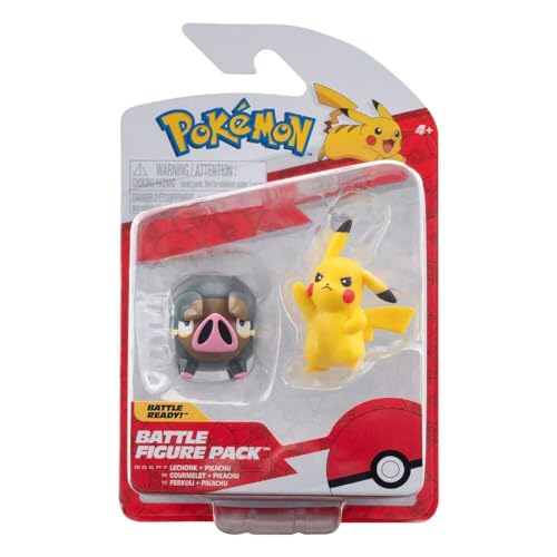 Pokémon Pikachu & Ferkuli Battle Minifiguren Set, 5 cm, aus dem Battle Figure Pack von Jazwares