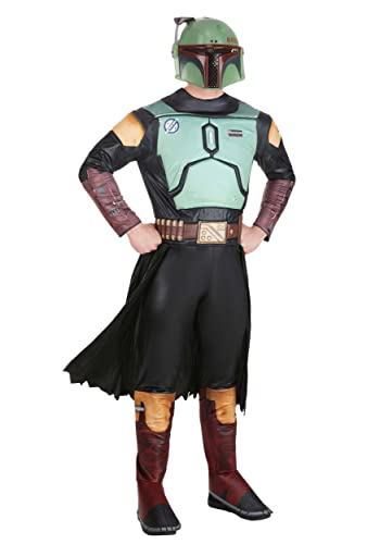 Star Wars Deluxe Boba Fett Kostüm für Erwachsene, Halloween-Kostüm für Herren, offizielles Lizenzprodukt, Größe L von Jazwares