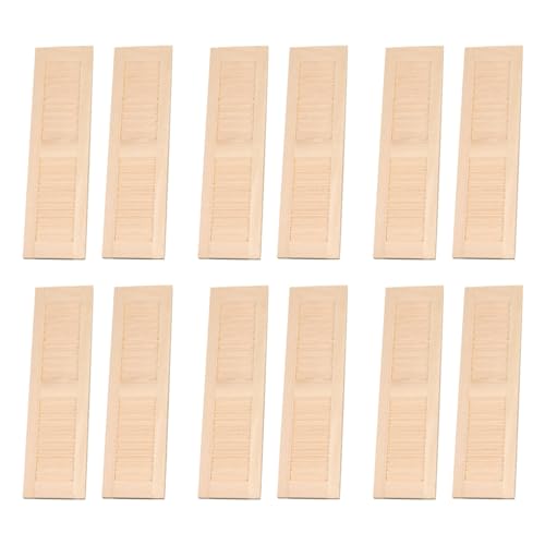 12pcs Dollhouse -Fensterläden Klassiker hölzerne mini 1 12 Skala Dollhouse Möbel 4,5x1.3x0,2 Zoll Fenster Funny DIY Dolls House Furniture for Kids Gift 12pcs Dollhouse -Fensterläden Klassiker hölzerne mini 1 12 Skala Dollhouse Möbel 4,5x1.3x0,2 Zoll Fenster Funny DIY Dolls House Furniture for Kids Gift von Jcasbdn