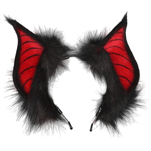 Fledermaus -Stirnband flauschiger Fax Bat Ohrstopf Stirnband glatte Kanten Halloween Kostüme für Cosplay -Party -Kostümzubehör von Jcasbdn