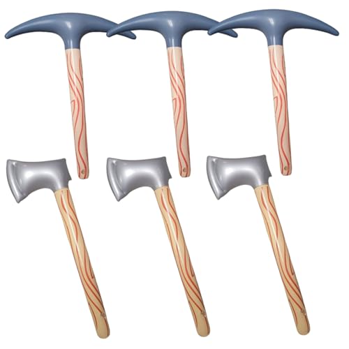 Jcasbdn 6pcs aufblasbare Axenpickel 23 -Zoll realistische, durchlaufsichere PVC -PVC -aufblasbare Spielzeuge mit Ventil Handheld Leichtes Halloween -Requisiten von Jcasbdn