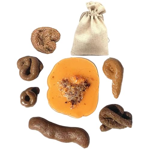 Jcasbdn 7pcs gefälschte Poop Realistische Dehnbare Poop -Spielzeug mit Kordelbeutel Erwachsene Gags und praktisch von Jcasbdn