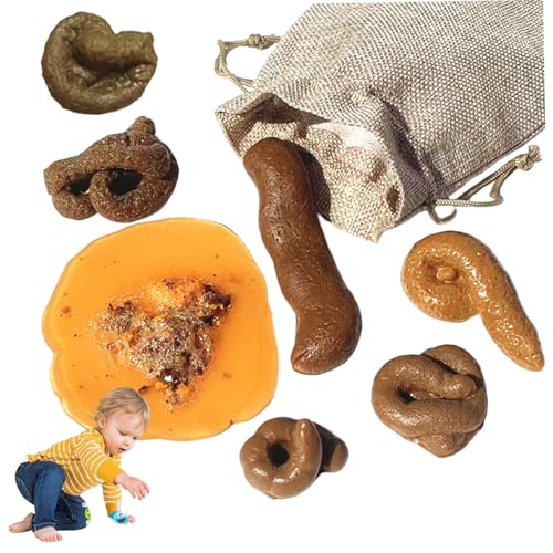Jcasbdn 7pcs gefälschter Poop, realistisches dehnbares Poop -Spielzeug mit Kordelbeutel, Erwachsenen Gags und praktischen Witzstreich für Halloween April Fools 'Day Streichpartyzubehör von Jcasbdn