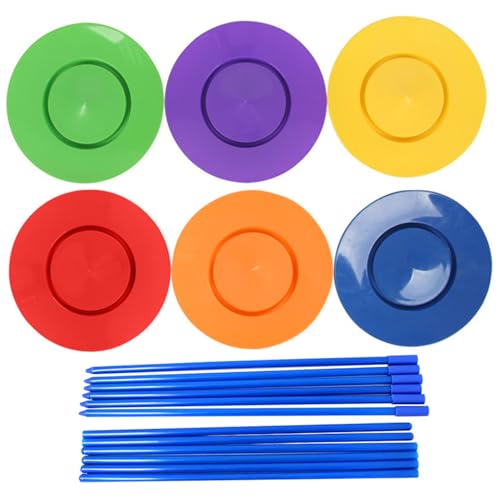 Jcasbdn Dreheteller 6PCs Plastik -Jonglierstäbe mit Tellern Spaß Balance Toy für Kinder im Innenbereich im Freien Jcasbdn Dreheteller 6PCs Plastik -Jonglierstäbe mit Tellern Spaß Balance Toy für Kinder im Innenbereich im Freien von Jcasbdn