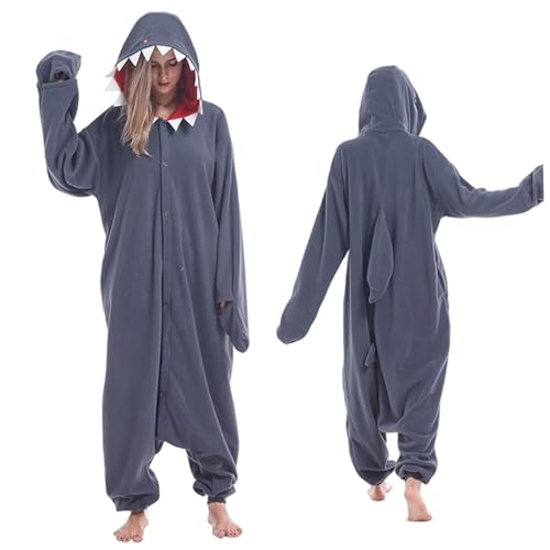 Jcasbdn Hai -Strampler, süßer weicher Hai -Pyjamas, pelziges Kostüm, Unisex Halloween Kostüme für Frauen, große Jcasbdn Hai -Strampler, süßer weicher Hai -Pyjamas, pelziges Kostüm, Unisex Halloween Kostüme für Frauen, große von Jcasbdn