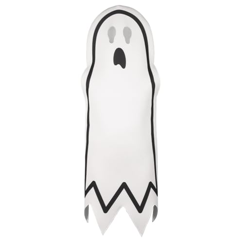 Jcasbdn Halloween Ghost Kostüm weiß Ghost Tabard Outfit Halloween Kostüme komfortable Cosplay -Requisiten S Kinder von Jcasbdn