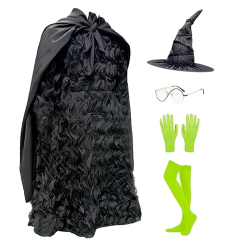Jcasbdn Hexenkostüm für Mädchen Kleinkind Hexenkostüm umfasst Kleiderhuthandschuhe Socken und Brille für Halloween Cosplay -Geburtstagsfeier 130 cm Jcasbdn Hexenkostüm für Mädchen Kleinkind Hexenkostüm umfasst Kleiderhuthandschuhe Socken und Brille für Halloween Cosplay -Geburtstagsfeier 130 cm von Jcasbdn