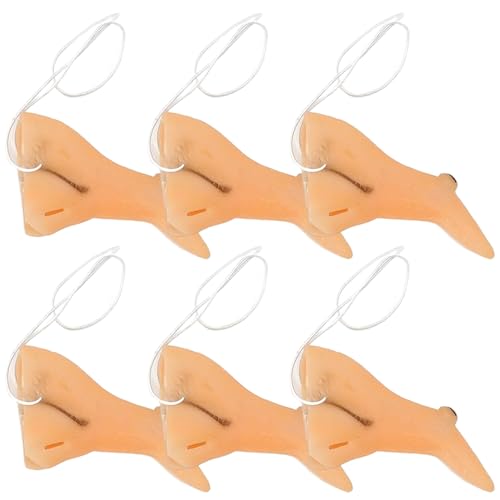Jcasbdn Hexennase 6pcs lustige realistische Vinylnase Hexenzubehör mit Gurt Halloween Requisiten von Jcasbdn