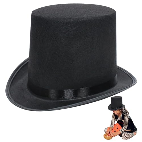 Jcasbdn Kinder Top Hut 4 großer schwarzer Top - -Tuch Zauberer Hut Lustiger für Magier Kostüm Dekorative - für Halloween, Show, Cosplay von Jcasbdn