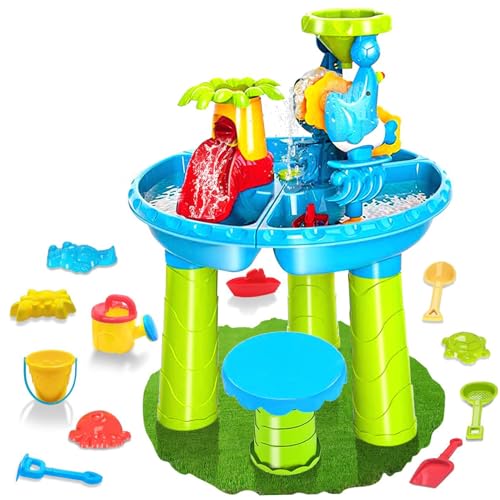 Jcasbdn Kinder Wasser Tabelle 3 in 1 Wasser und Sandspieltisch mit Tieren Formen Schaufel Körner Handschatzerbank und mehr Jcasbdn Kinder Wasser Tabelle 3 in 1 Wasser und Sandspieltisch mit Tieren Formen Schaufel Körner Handschatzerbank und mehr von Jcasbdn