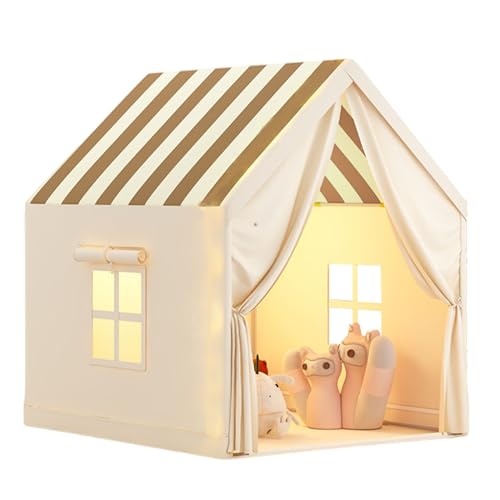 Jcasbdn Kinderzelt Innenräume, 41 x 47 x 50 Zoll atmungsaktives Spielzelt mit Türvorhang und Fenster, abnehmbares Kinderspielhaus mit Metallunterstützung für Kleinkind von Jcasbdn