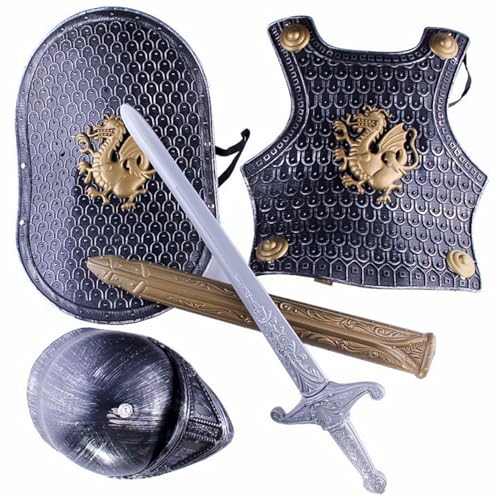 Jcasbdn Knight Costume Kids 4pcs/Set Dragon Muster mittelalterliche Ritterpanzerung umfasst Helm, Schild, Schwert und Rüstung, Kinder verkleiden Kostüme für Rollenspiele, Cosplay, Halloween Jcasbdn Knight Costume Kids 4pcs/Set Dragon Muster mittelalterliche Ritterpanzerung umfasst Helm, Schild, Schwert und Rüstung, Kinder verkleiden Kostüme für Rollenspiele, Cosplay, Halloween von Jcasbdn