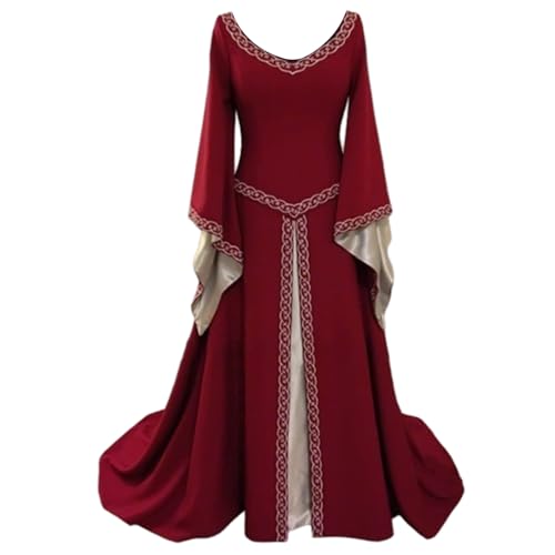 Jcasbdn Mittelalterliche Kostüme Frauen lange Stickerei Renaissance Kleid Halloween Kostüme für Rollenspiel spielen Kostüm Geburtstagsfeier Medium Jcasbdn Mittelalterliche Kostüme Frauen lange Stickerei Renaissance Kleid Halloween Kostüme für Rollenspiel spielen Kostüm Geburtstagsfeier Medium von Jcasbdn