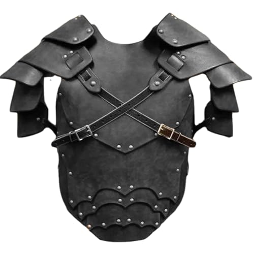 Jcasbdn Mittelalterliche Ritterpanzerung PU Leder -Brustpanzerung für Männer verstellbare Wikinger -Brustplattenkostüm für Halloween -Cosplay -Party Jcasbdn Mittelalterliche Ritterpanzerung PU Leder -Brustpanzerung für Männer verstellbare Wikinger -Brustplattenkostüm für Halloween -Cosplay -Party von Jcasbdn