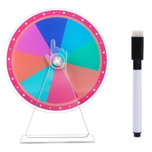 Jcasbdn Preisträgerspinner mit Stand 8 Slots Tabletop wiederverwendbares Acrylprei Wheel mit trockenem Löschermarker für Handelsshows, Partys und Outdoor -Veranstaltungen von Jcasbdn