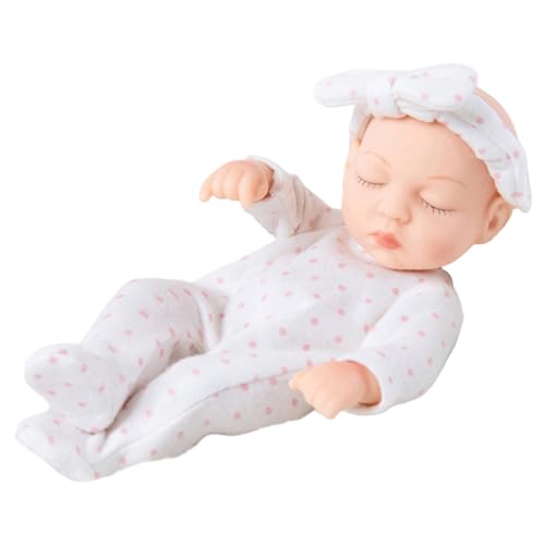 Jcasbdn Realistische Babypuppe 7 Zoll Ganzkörper Weiches Silikon -Babypuppen -Pyjama -Mädchen Geschenke für Gesellschaft von Jcasbdn