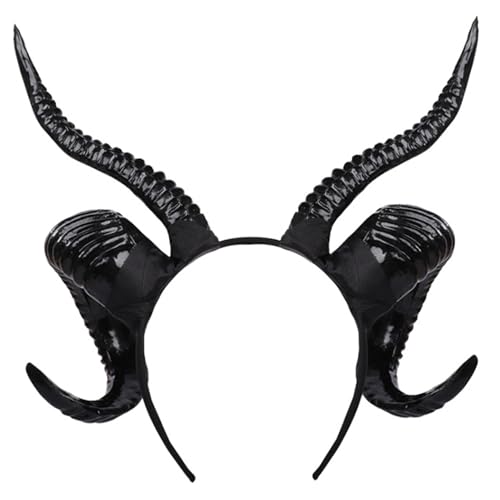 Jcasbdn Schaf Horn Stirnband Strukturierte gotische Hörner Stirnband Schwarze glänzende Hörner 11.4x11.8in PP Cosplay für Teufel, Dämon, Halloween Party Jcasbdn Schaf Horn Stirnband Strukturierte gotische Hörner Stirnband Schwarze glänzende Hörner 11.4x11.8in PP Cosplay für Teufel, Dämon, Halloween Party von Jcasbdn