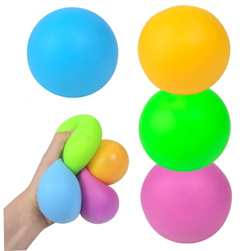 Jcasbdn Stressbälle für Erwachsene und Kinder, 4pcs 2, 4 Zoll langsam aufsteigender Squish Ball, Angst Stressbekämpfung Squeeze Spielzeug von Jcasbdn