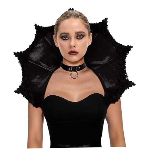Jcasbdn Vampirkostüm, Victorian Collar mit Krawattenriemen, böses Königin Kostüm, dekoratives Vampirkragen für Halloween, Maskerade, Karneval, Gothic -Themenpartys, Cosplay von Jcasbdn