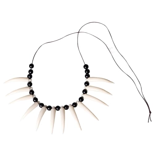 Jcasbdn Zahn Halskette Schädel Tribal Perlen und Zähne Halsketten Kostümzubehör für ausgefallene Partykleid Jcasbdn Zahn Halskette Schädel Tribal Perlen und Zähne Halsketten Kostümzubehör für ausgefallene Partykleid von Jcasbdn