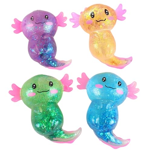 Zuckerball 4pcs Weiches Axolotl Squish Spielzeug Stressabbau Sensorisches Spielzeug für Kinder und Erwachsene Geschenke von Jcasbdn