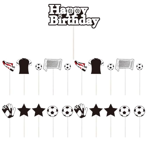 21er Fußball-Tortendeko-Set, Geburtstagsparty Topper mit Trikot & Tor von JchEnye