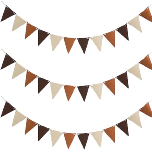 27 - Stück Filz - Dreiecksfahnen, Braun - Serie, DIY - Deko, Party & Hochzeit von JchEnye