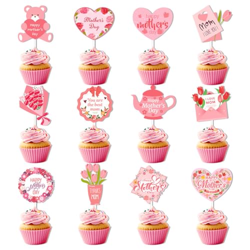 Kuchendekoration, essbar, 12 Stück essbare Kuchendekorationen, essbare Cupcake-Dekorationen für Hochzeiten, Kuchendekorationen für Mädchen, rosa Dekorationen für Taufen Kuchendekoration, essbar, 12 Stück essbare Kuchendekorationen, essbare Cupcake-Dekorationen für Hochzeiten, Kuchendekorationen für Mädchen, rosa Dekorationen für Taufen von JchEnye