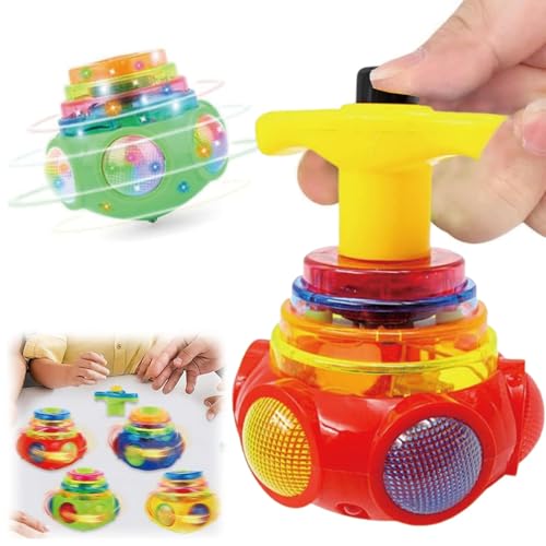 2 Stück Kreisel Für Kinder, Musik Kreisel Spielzeug, Leuchtende Und Drehende Gyroskop Spielzeuge, Ideal Für Sinnesförderung Und Motorik - Zufällige Farben Und Stile von JcvPot
