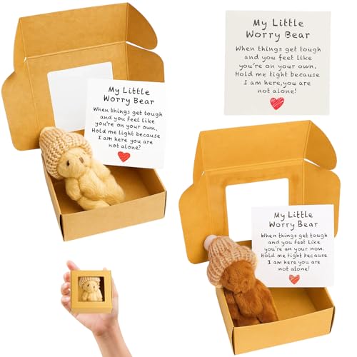 JcvPot 2 Stück Teddybär Klein Pocket Hug Deutsch Mini Stofftiere, Kleiner Teddy Mit Karte Für Emotionale Unterstützung, Geburtstagsgeschenk, Baby Party, Hochzeitsdekoration von JcvPot