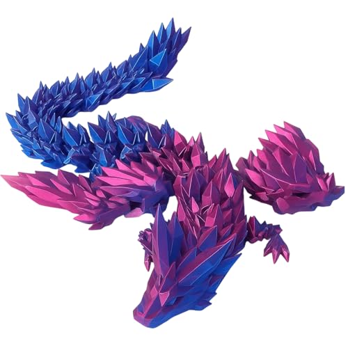 JcvPot 3D Gedruckter Drache, Drachen Spielzeug Mit Beweglichen Gelenken, Realistische Drachen Figur, Fantasie Dekoration Für Schreibtisch Und Sammlung, Lila von JcvPot