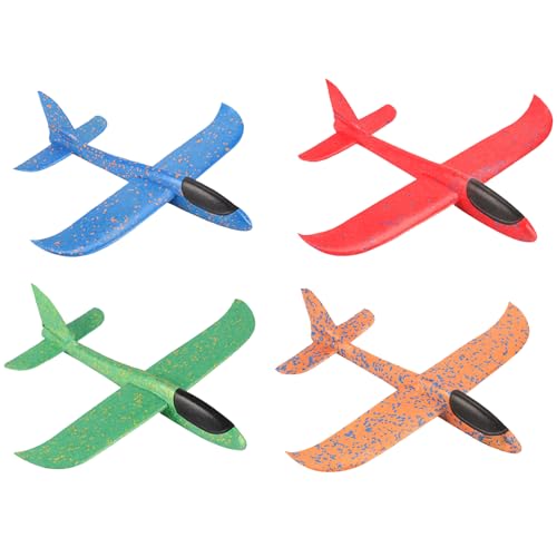 JcvPot 4 Stück Styropor Flieger für Kinder, Flugzeug Spielzeug, Wurfgleiter für Outdoor Spiele, 24 cm EPP Flugzeuge, Farben zufällig（Random Color） von JcvPot