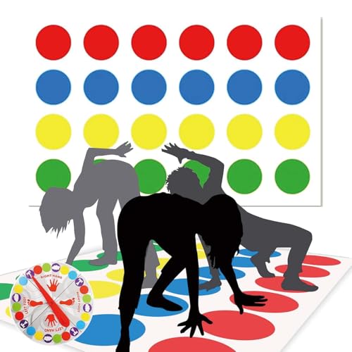 JcvPot Twister Spiel Für Kinder, Twister-Spiel Mit Spielmatte, Twister Für Kinder Und Erwachsene, Geschicklichkeitsspiel, Lustiges Partyspiel Für Kindergeburtstage Und Familienaktivitäten von JcvPot