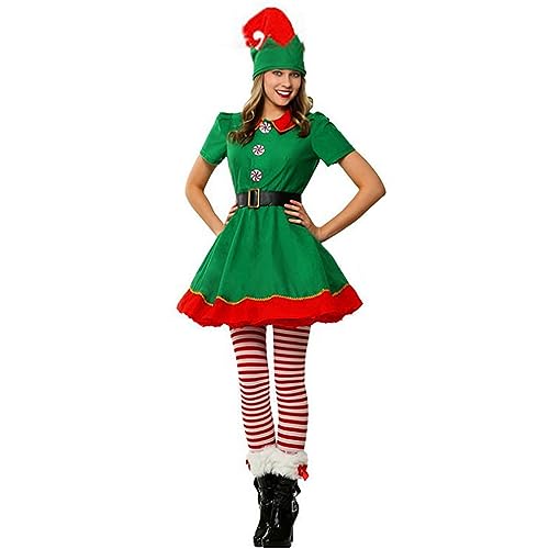 Weihnachtself Kostüme für Erwachsene Damen Herren,Weihnachtskostüm Mädchen Jungen, Wichtel Kostüm Mädchen, Kostüm Weihnachtself, Weihnachts Elfen Kostüm, Weihnachtselfen Kostüm, Kobold, Weihnachten von Jdamsixygs
