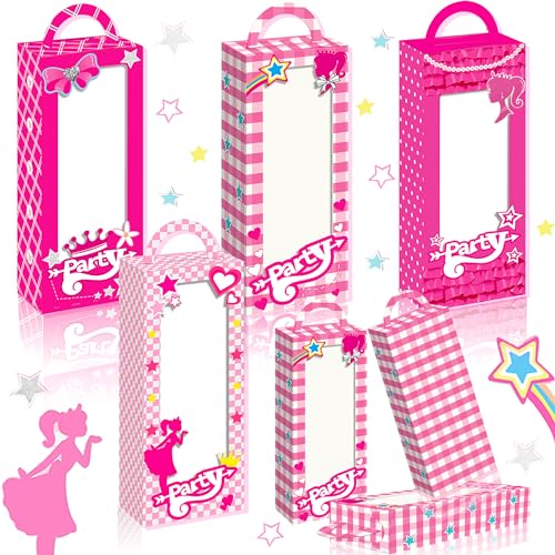 JeVenis 12 PCS Pink Candy Boxes Let's Go Party Gift Box Treat Bags Goodie Bags for Girl Birthday Party Bridal Shower von JeVenis