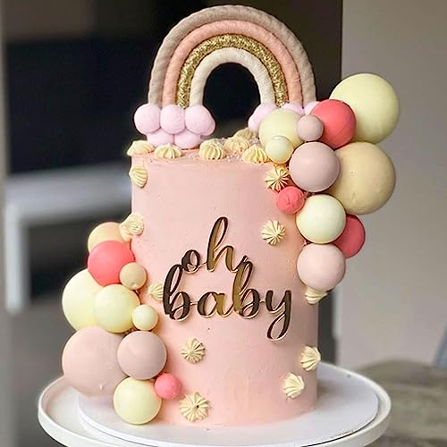 JeVenis 16 Stück Boho-Kuchenaufsatz, Boho-Regenbogen-Kuchendekorationen, Boho-Kuchendekoration, Mädchengeburtstag, Babyparty, Kuchendekoration, JEVENIS-52650ASD, Rose von JeVenis