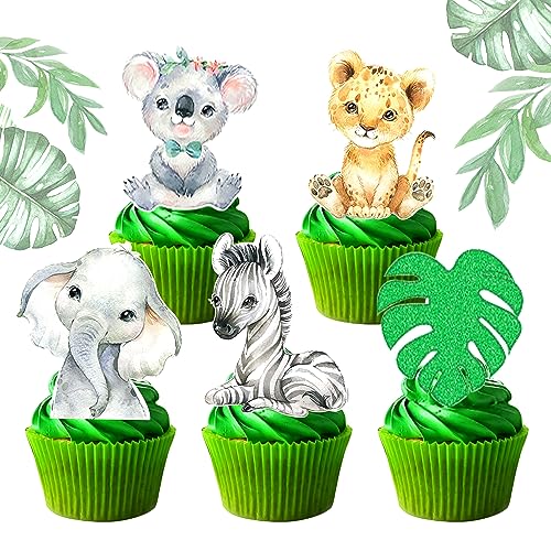 JeVenis 24 Stück Dschungeltiere Cupcake Toppers Wild One Cupcake Topper Two Wild Cupcake Dekoration Safari Tiere Cupcake Dekoration JeVenis 24 Stück Dschungeltiere Cupcake Toppers Wild One Cupcake Topper Two Wild Cupcake Dekoration Safari Tiere Cupcake Dekoration von JeVenis
