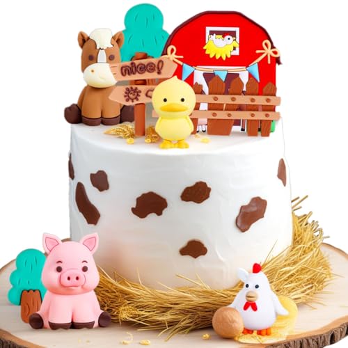 JeVenis Bauernhof Tier Kuchen Dekoration Schaf Kuchen Topper Bauernhof Tier Geburtstag Dekoration Kuh Kuchen Dekoration Schwein Kuchen Topper für Bauernhof Tier Baby Shower Geburtstag Party JeVenis Bauernhof Tier Kuchen Dekoration Schaf Kuchen Topper Bauernhof Tier Geburtstag Dekoration Kuh Kuchen Dekoration Schwein Kuchen Topper für Bauernhof Tier Baby Shower Geburtstag Party von JeVenis