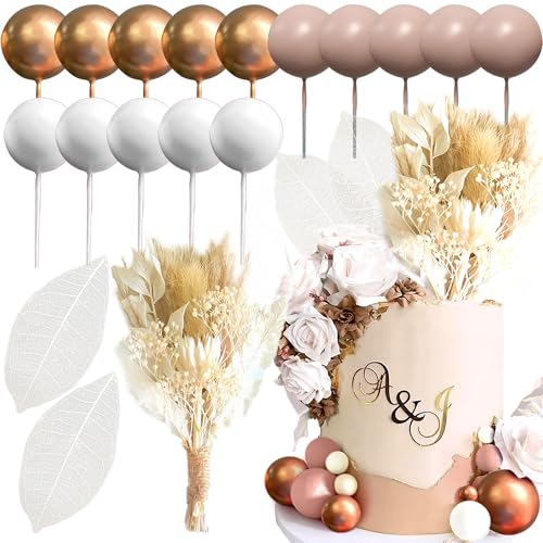 JeVenis Beige Kugeln Boho Tortenaufleger Torte Blumen Dekorationen Boho Torte Dekorationen Blumentorte Topper Blumentorte Topper für Hochzeit Babydusche Geburtstag Party JeVenis Beige Kugeln Boho Tortenaufleger Torte Blumen Dekorationen Boho Torte Dekorationen Blumentorte Topper Blumentorte Topper für Hochzeit Babydusche Geburtstag Party von JeVenis