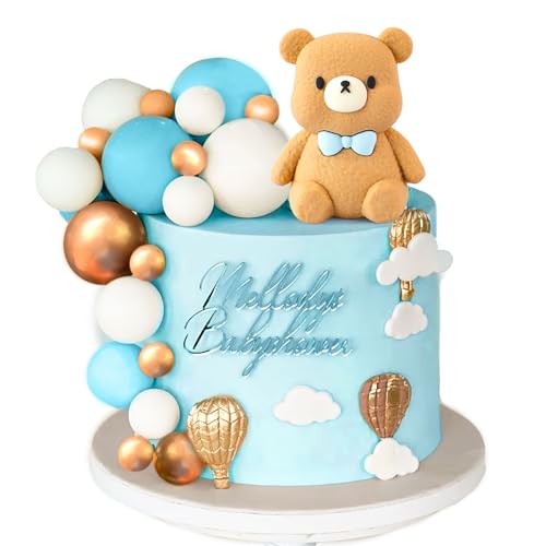 JeVenis Blau Teddybär Kuchen Dekoration Teddybär Baby Dusche Dekoration Teddybär Geburtstagstorte Dekoration Baby Dusche Kuchen Dekoration von JeVenis