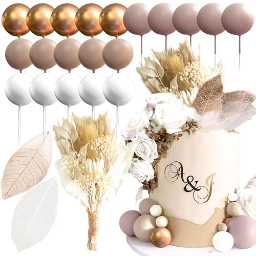JeVenis Braun Beige Kugeln Boho Tortenaufleger Boho Tortendekorationen Torte Blumen Dekorationen Blumentorte Topper Blume Tortenaufleger für Hochzeit Babydusche Geburtstag Party JeVenis Braun Beige Kugeln Boho Tortenaufleger Boho Tortendekorationen Torte Blumen Dekorationen Blumentorte Topper Blume Tortenaufleger für Hochzeit Babydusche Geburtstag Party von JeVenis