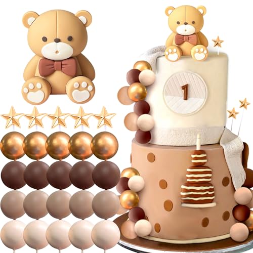 JeVenis Braun Teddybär Tortendeko Tortendeko Mädchen 1 Jahr Tortendeko Taufe Junge Braun Tortendeko Teddybär Kuchen Dekoration für Hochzeit Babyshower Geburtstag Party JeVenis Braun Teddybär Tortendeko Tortendeko Mädchen 1 Jahr Tortendeko Taufe Junge Braun Tortendeko Teddybär Kuchen Dekoration für Hochzeit Babyshower Geburtstag Party von JeVenis