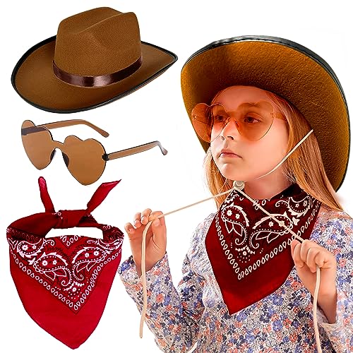 JeVenis Brown Cowgirl Kostüm Mädchen Cowboy Kostüm Vintage Cosplay Kostüm Halloween Maskerade Party Supplies von JeVenis