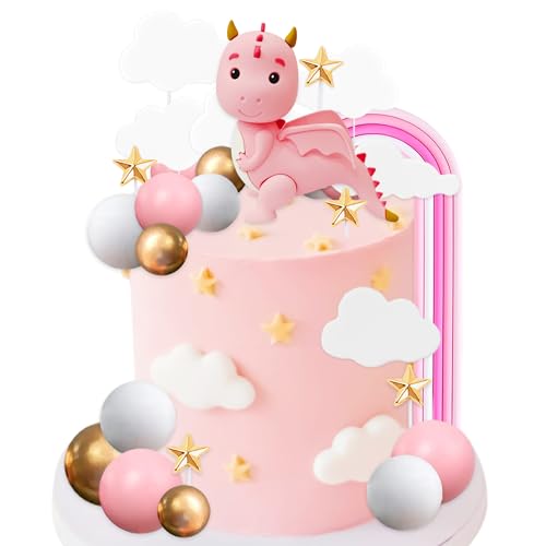 JeVenis Drachen-Cupcake-Topper, magischer Drache, Kuchendekoration, Fantasie-Partyzubehör für Babyparty, Geburtstagsparty von JeVenis